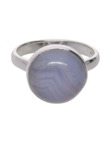 Medium Chalcedony Circle Ring in 925...