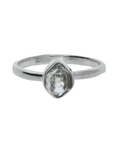 Bague en quartz Herkimer en argent 925