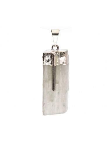 Selenite Pendant with Tourmaline in...
