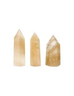 Pointes de Calcite miel polies