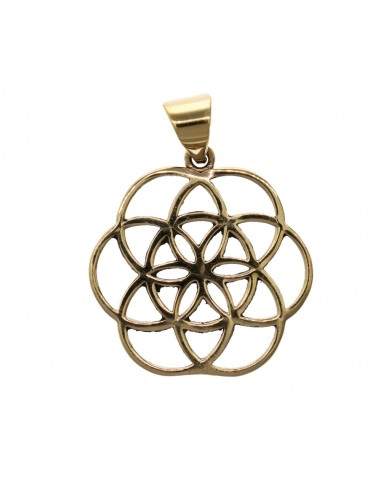 Flor pendente de bronze da vida -86-