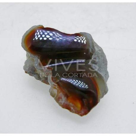 Semi-polished raw Fire Agate