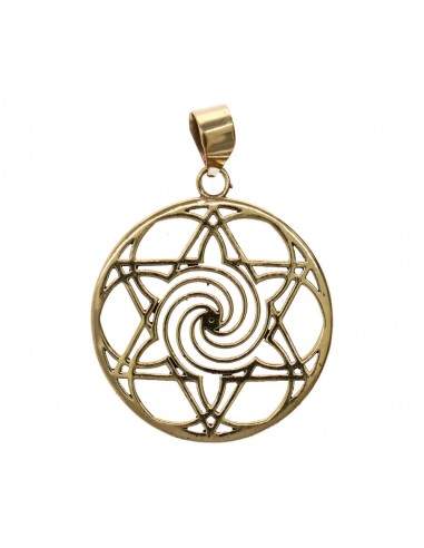 Bronze Mandala Star Pendant -4-