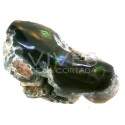 Agate de feu brute semi-polie
