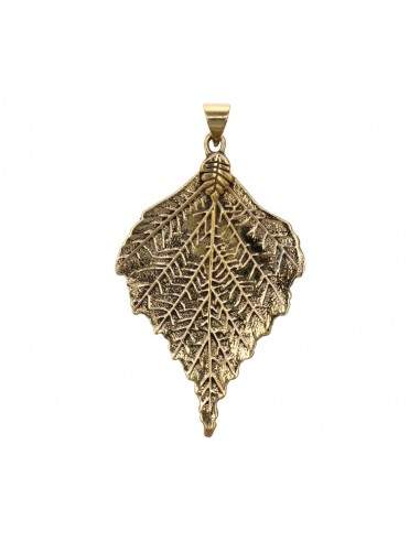 Leaf Shape Bronze Pendant -5-