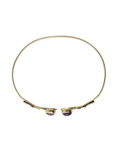 Bronze Bracelet with Double Blue...