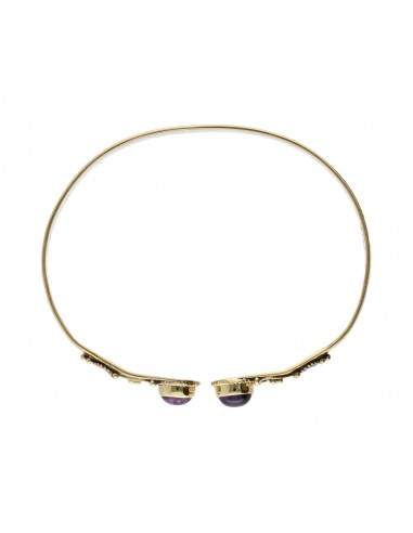 Bronze Bracelet with Double Red...