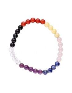 Pulseira chakras com ônix 6mm 2