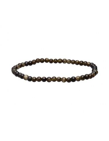 Bracelet d'obsidienne dorée 4mm