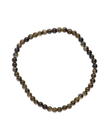 Bracelet d'obsidienne dorée 4mm