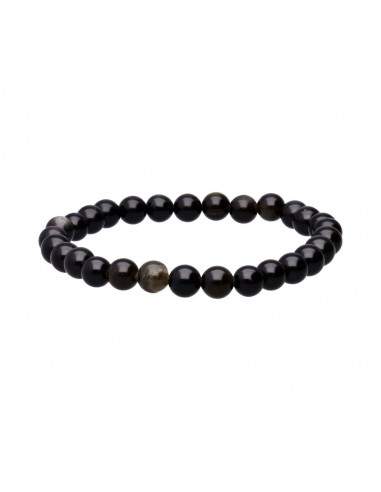 Bracelet d'obsidienne dorée 6mm