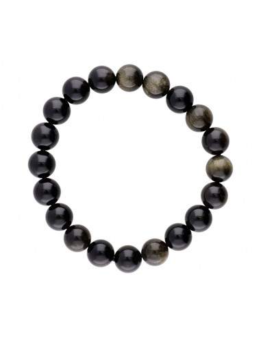 Bracelet d'obsidienne dorée 10mm