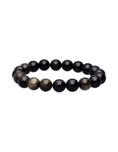 Bracelet d'obsidienne dorée 10mm