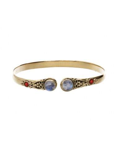 Pulseira de bronze com pedra de lua...