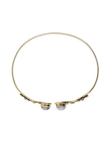Pulseira de bronze com pedra de lua...