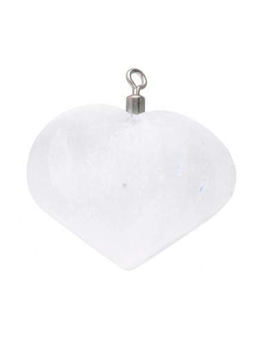 Pendentif en forme de cœur en sélénite