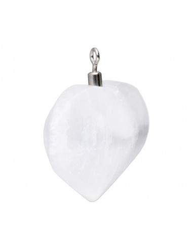 Pendentif en forme de cœur en sélénite