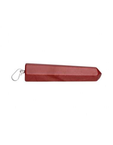 Pendentif à pointe en jaspe rouge poli