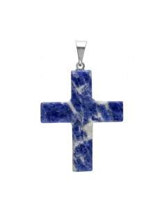 Pendentif croix en sodalite