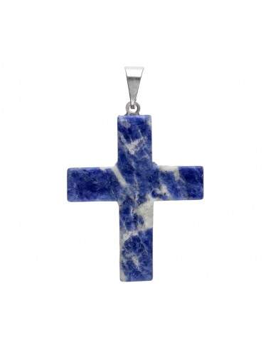 Pendentif croix en sodalite