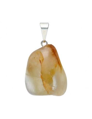 Hematoid Quartz Rhodium Plated Pendant