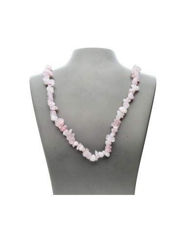 Collar Chip de Cuarzo Rosa