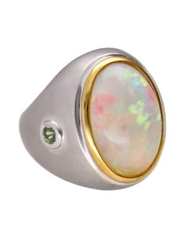 925 Sterling Silver and Gold Opal...