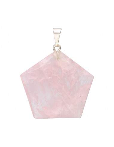 Pentagonal Rose Quartz Pendant
