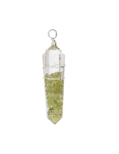 Peridot Pendant with Resin Bitermined...