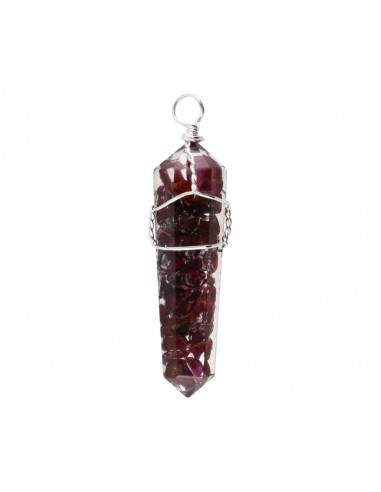 Pendentif grenat avec résine argentée...