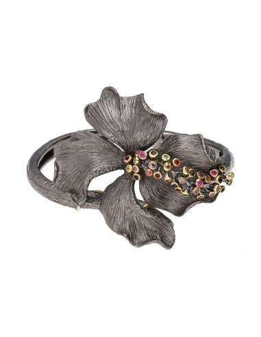 Flor da pulseira com gemas em...