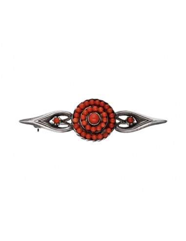 Broche de coral em prata de lei 925