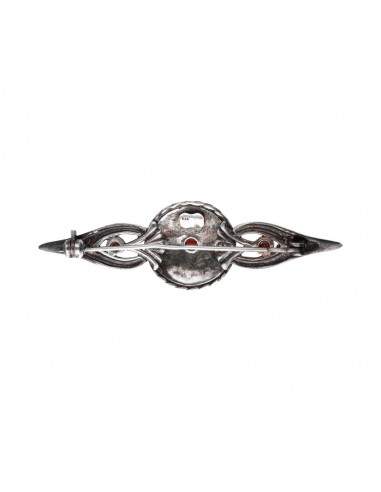 Coral Brooch in Sterling Silver 925