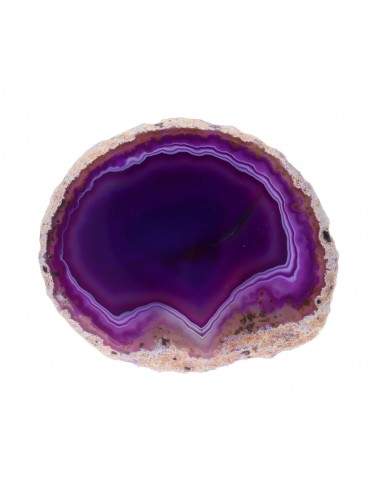 Plaque d'agate lilas teintée moyenne