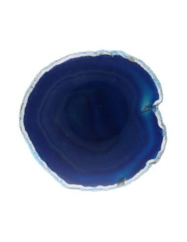 Grande plaque d'agate bleue teintée