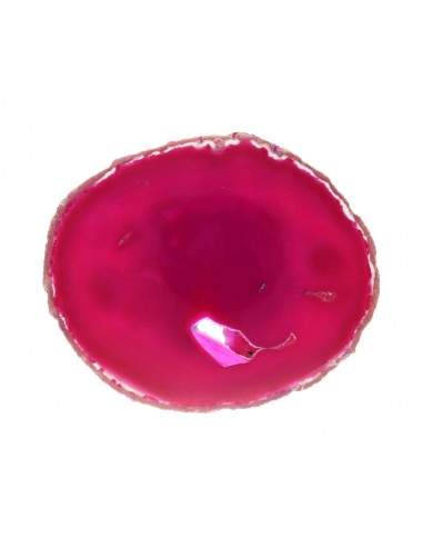 Assiette en agate teintée fuchsia large