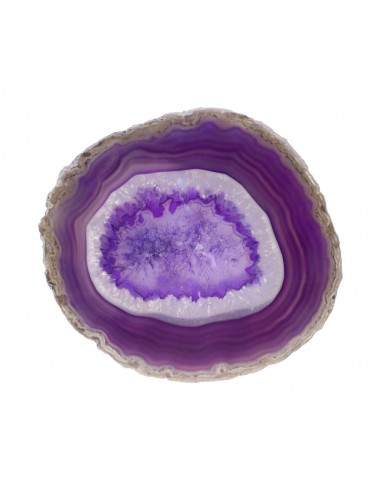 Grande plaque d'agate lilas teintée