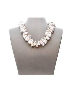 Collier de perles plates en...