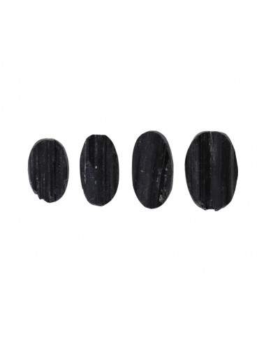 Semipolished Black Tourmaline Cabochon
