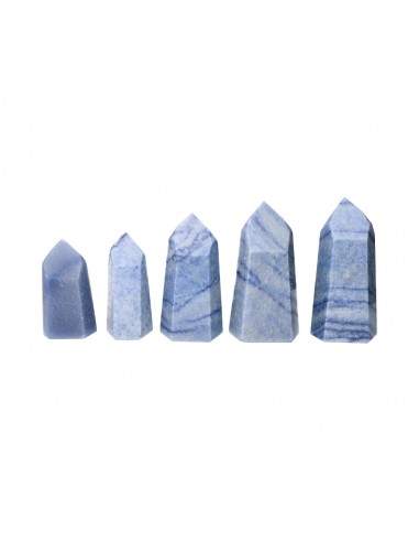 Pointes de quartz bleu poli