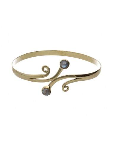 Bracelet en bronze avec labradorite -23-