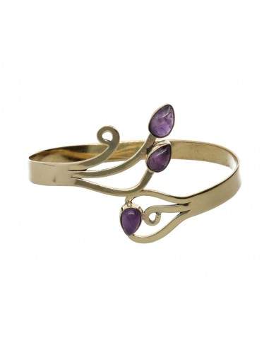 Amethyst Three Tears Bronze Bracelet...