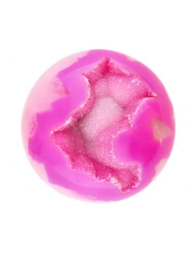 Sphère d'agate teintée fuchsia
