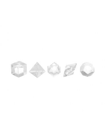 Juego Formas Platónicas en Cuarzo Blanco