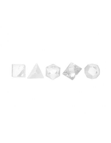 Juego Formas Platónicas en Cuarzo Blanco