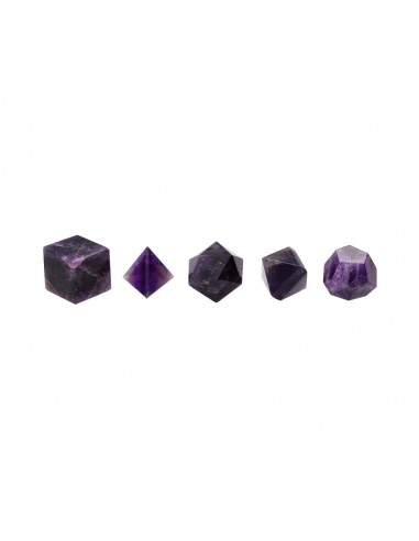 Amethyst Platonic Shapes Set