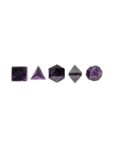 Amethyst Platonic Shapes Set