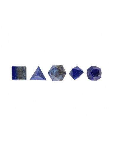 Set of Platonic Forms in Lapis Lazuli