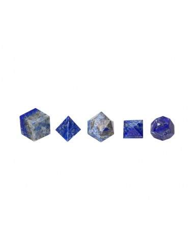 Set of Platonic Forms in Lapis Lazuli