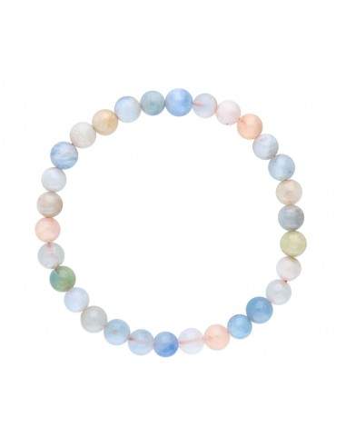 6mm Aquamarine e Morganite Bracelet